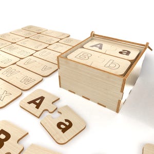 Montessori Alphabet Matching Puzzles, Wooden Alphabet Puzzles for Early ...