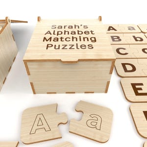 Montessori Alphabet Matching Puzzles, Wooden Alphabet Puzzles for Early ...