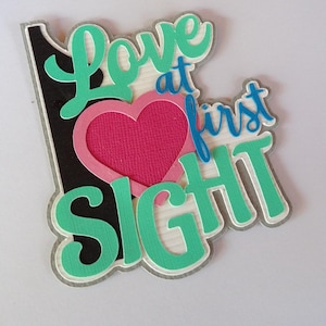 Ultrasound Pregnancy Scrapbook embellishment title Love at First Sight gender reveal baby shower for scrapbook by HoffmannDesigns4U