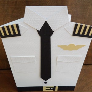Handmade Greeting Card Pilot Uniform Card, Airforce Us Navy, Military Retirement Boot Camp Birthday Thank you for your service Personalized image 3