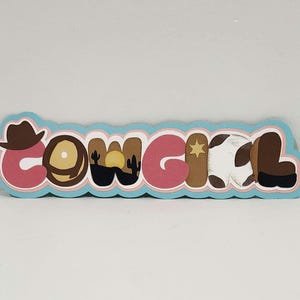 Título do enfeite de álbum de recortes Cowgirl Western por HoffmannDesigns4U