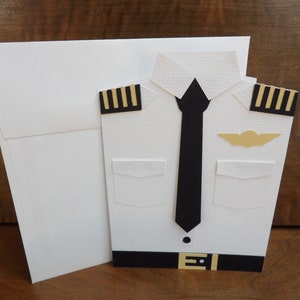 Handmade Greeting Card Pilot Uniform Card, Airforce Us Navy, Military Retirement Boot Camp Birthday Thank you for your service Personalized image 4