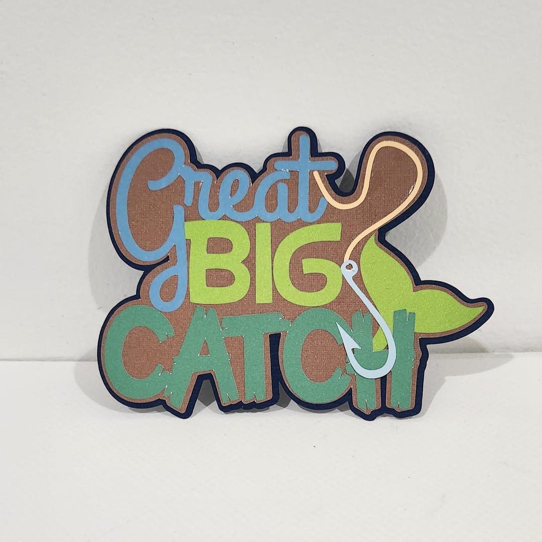 Catch Paper Handmade Fishing Scrapbook Embellishment: Big Catch Paper Pieced - Etsy