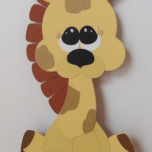Handmade Paper Pieced Baby Giraffe: Scrapbook Embellishment