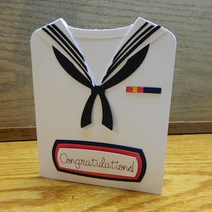 Handmade Greeting Card Sailor Uniform Card, Us Navy, Military, Retirement, Boot Camp, Birthday Thank you for your service! Personalized