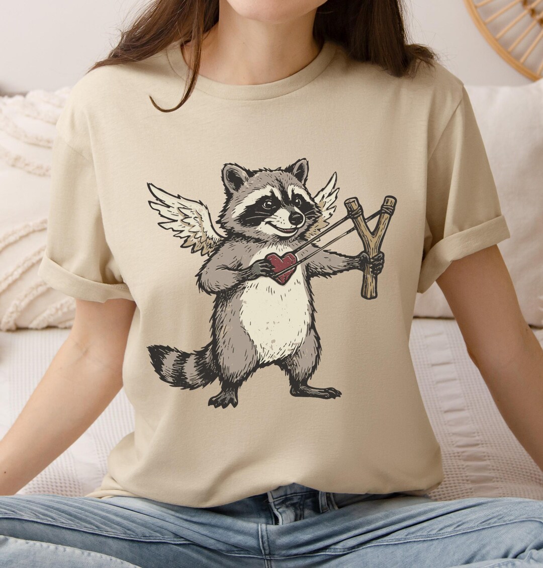 Cupid Raccoon Retro Raccoon Valentine Shirt :funny Cupid Raccoon Valentines Shirt, - Etsy