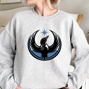 Minnesota Rebel Alliance Sweatshirt, MN State Bird Loon Resistance Hoodie, Political Protest Pullover, Minnesota Starbird Crewneck, image 7