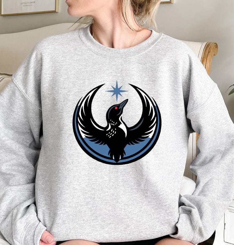 Minnesota Rebel Alliance Sweatshirt, MN State Bird Loon Resistance Hoodie, Political Protest Pullover, Minnesota Starbird Crewneck, image 7