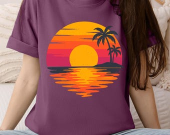 Comfort Colors Sunset Beach Shirt - Salty Mama Summer Tee