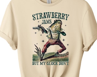 Funny Western Frog T-Shirt: Strawberry Jams, Meme Shirt