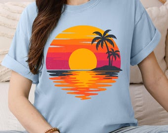 Comfort Colors Sunset Beach Shirt: Salty Mama Summer Tee
