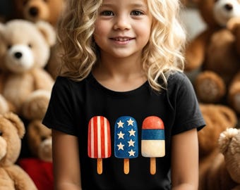 Patriotic Ice Cream Shirt: American 4th July Kids Tee