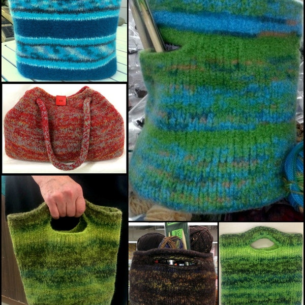 Four Felted Bags: Knit and Crochet Patterns for Felting