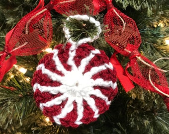 Peppermint Candy Ornament Crochet Pattern