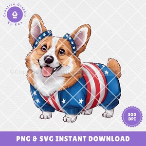 Corgi, corgi gifts, corgi, png, corgi clipart, cute corgi clipart, welsh corgi, cute dog, dogs, independence day, sublimation designs, png