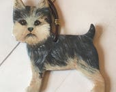 READY TO SHIP Yorkshire Terrier ornament - Yorkie Ornament - Hand Painted Dog Ornament - Dog Lover Ornament - Pet Loss Gift