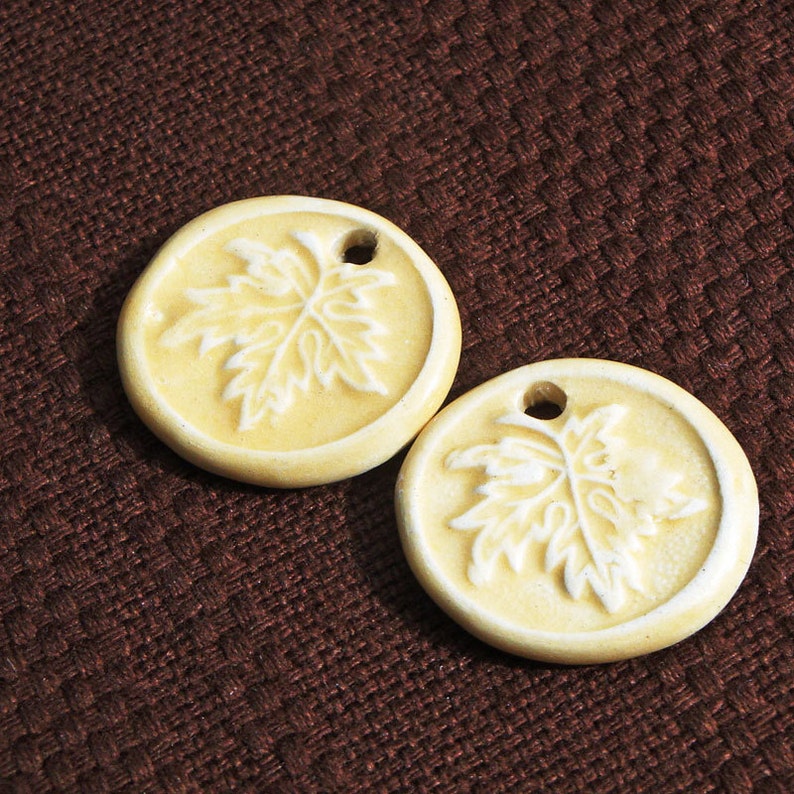 Ceramic Leaf Charms image 2