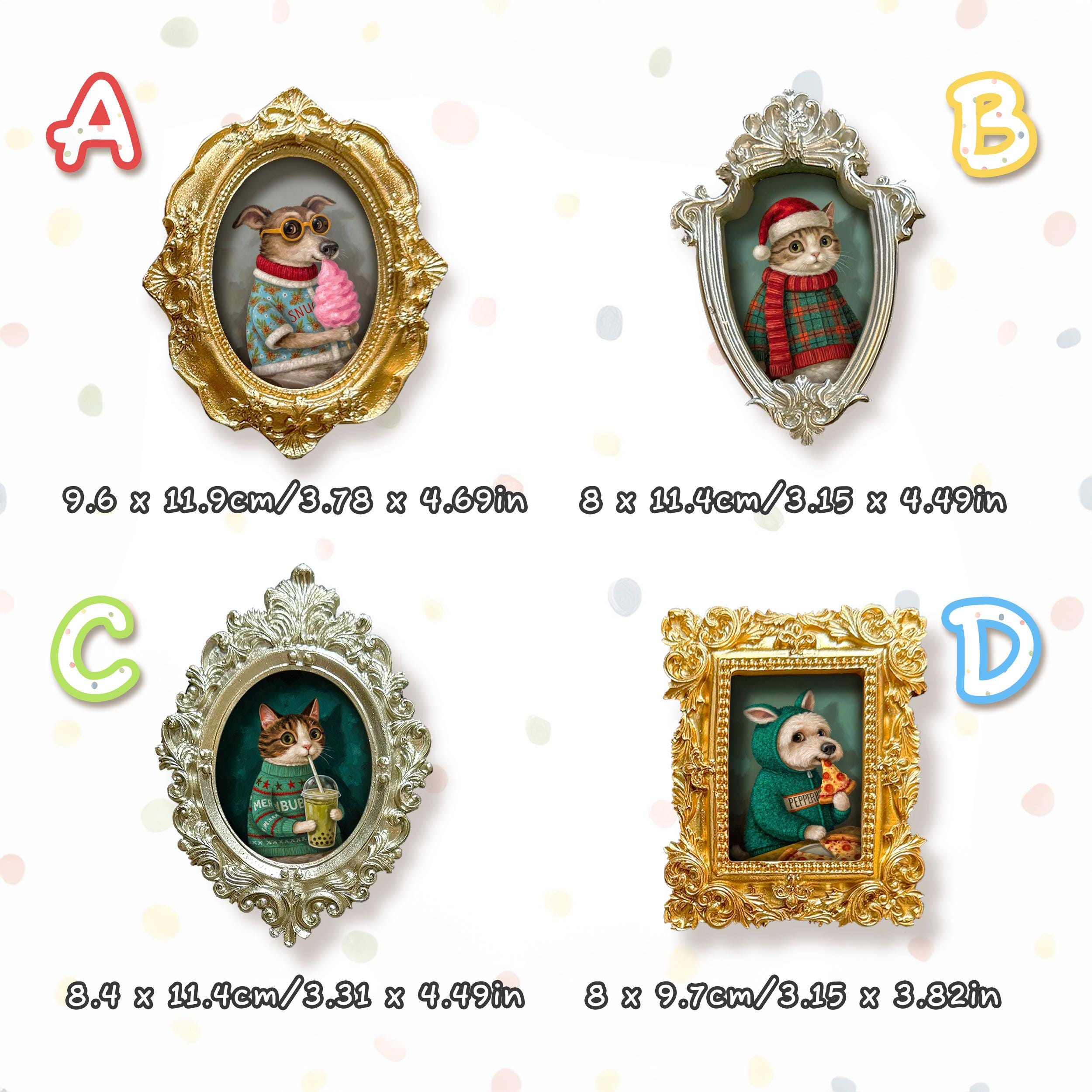 Custom Pet Portrait Magnets. Vintage Hand Painted Pet Portrait Fridge Magnet Best Gift for Pet Owner and Lover