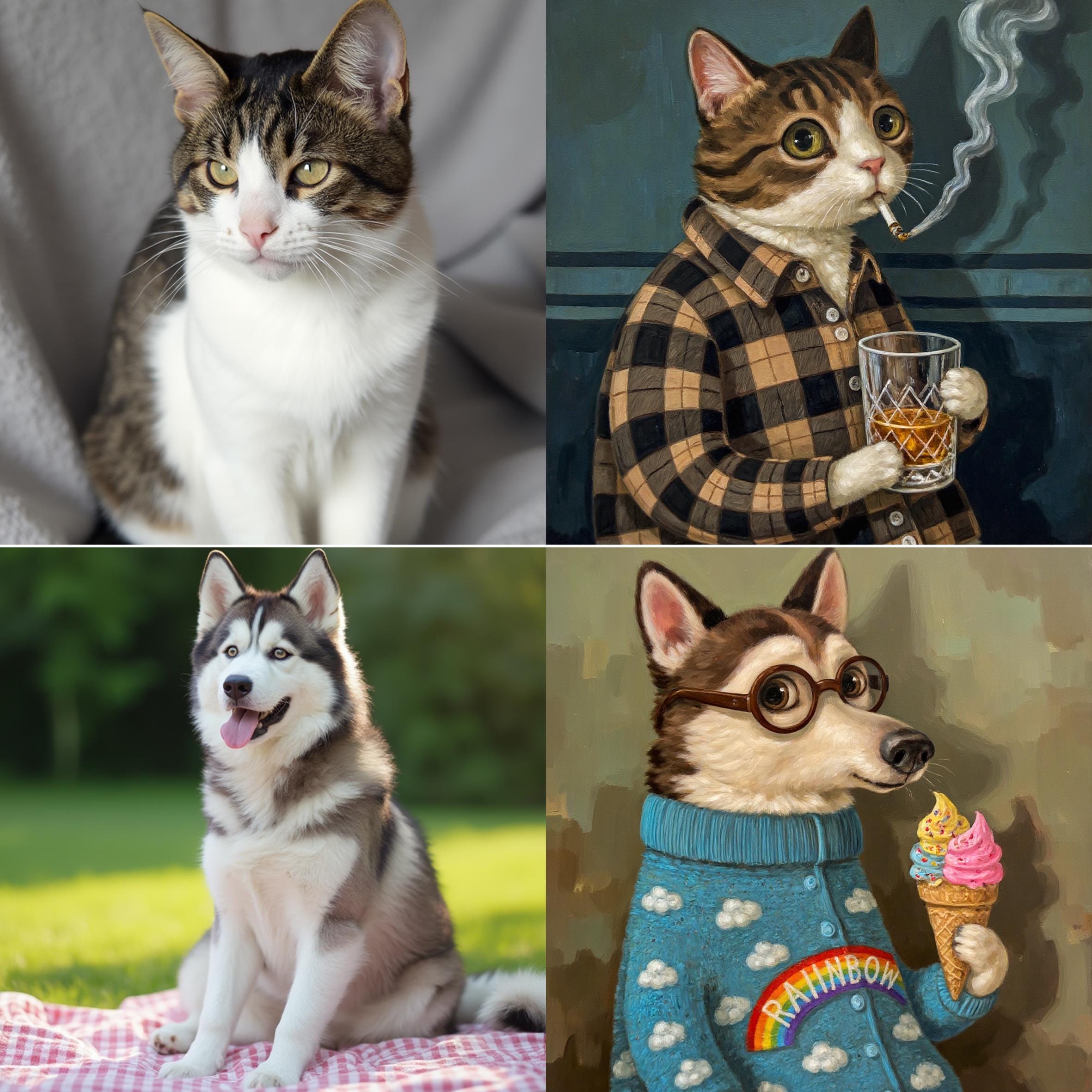 Custom Pet Portrait Magnets. Vintage Hand Painted Pet Portrait Fridge Magnet Best Gift for Pet Owner and Lover