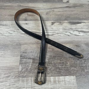 vintage Ceinture western en cuir noir Brighton pour pièces de monnaie vintage Boho Statement Medium image 2