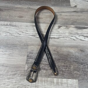 vintage Ceinture western en cuir noir Brighton pour pièces de monnaie vintage Boho Statement Medium image 5