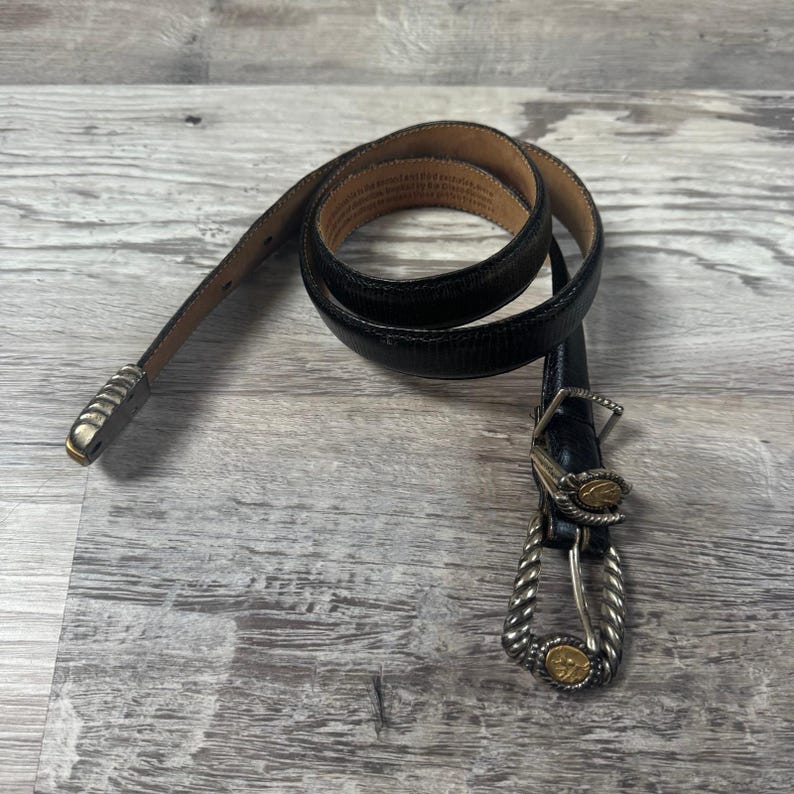 vintage Ceinture western en cuir noir Brighton pour pièces de monnaie vintage Boho Statement Medium image 1