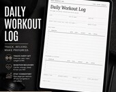 Daily Workout Log Printable | Fitness Tracker PDF (A4, A5, US Letter, Fillable)