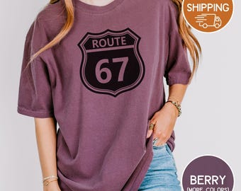 Comfort colors shirt, route 67 Tshirt, Six Seven, Viral meme,  Tshirt, Unisex tee