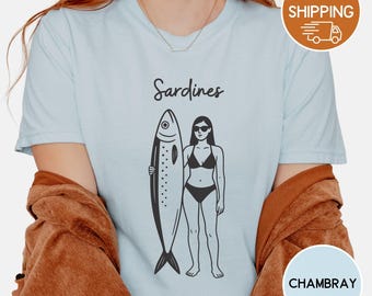 Sardine Graphic Tee, Comfort Colors Unisex Shirt