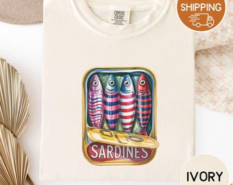 Sardine Tinned Fish Comfort Colors Shirt, Quirky Ocean Vibes
