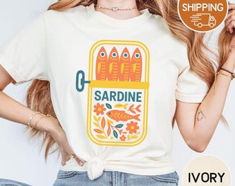 Sardine Shirt, Tinned Fish Graphic Tee, Comfort Colors Unisex