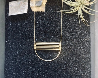 Gold Parallel Bars Necklace