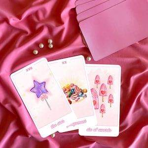 Sweet Destiny Tarot Deck mit Box, 78 Karten, Wahrsager Geschenk, Wahrsagen Werkzeuge, Einzigartiges Design Tarot, Orakel Karten, Tarot Karten, Tarot Legung