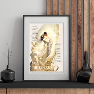 Tarot Karte druckbare Wandkunst, druckbare spirituelle Poster, digitaler Download, Tarot Poster, druckbare Tarot, spirituelles Kunstwerk, Die Liebenden