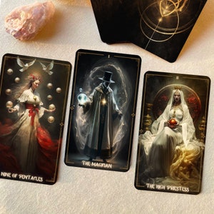Altes Geflüster Tarot Deck, 78 Karten, handgemachtes Wahrsagungswerkzeug Geschenk, künstliche Intelligenz Tarot, Orakelkarten mit Box zum Lesen