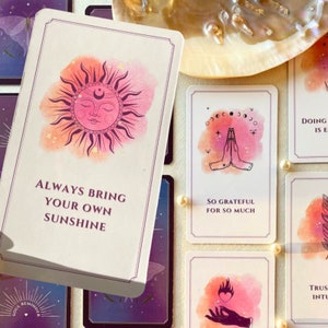 Mazzo di tarocchi Soul Reminder con scatola, 48 carte per affermazioni quotidiane, doni spirituali, mazzo di tarocchi per divinazione, carte oracolo