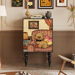 French Retro Solid Wood Dresser, Sofa Side Cabinet for Living Room, Decorative Cabinet, Lockable Storage Cabinet, Entryway Wall Cabinet