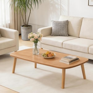 Rectangular Wooden Foldable Coffee Sofa Table Tatami Tea Table with Folding Legs Portable Laptop Desk for Home Office Balcony