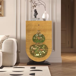 French Mid-Century Style Solid Wood Four-Drawer Cabinet, Retro Decorative Cabinet, Entryway Sideboard, Living Room Multi-Functional Storage