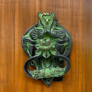 Ancient Hindu Mythology inspired Door Knocker, Unique door Knocker, Antique door knocker, Brass door knocker, Door knocker for good fortune.