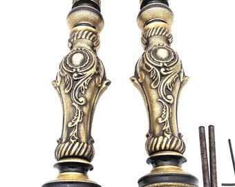 Handgefertigte Türgriffe aus Massivem Messing: 56 cm Türgriffe im Vintage Stil (2er Set).