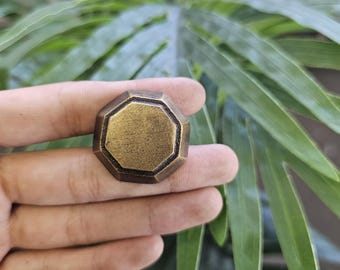 Perilla de gabinete de latón macizo hecha a mano: tirador de cajón de estilo vintage