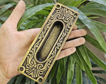 Perilla de gabinete de latón macizo hecha a mano: tirador de cajón de estilo vintage