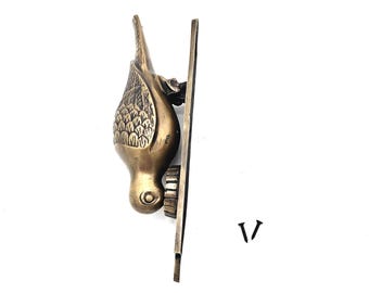 Handmade Brass Bird Door Knocker: Fantasy Decor, Solid Brass