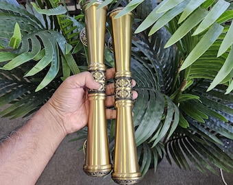 Handmade Solid Brass Door Handles Set: Antique Rustic Entry Hardware