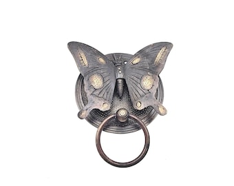 Butterfly Brass Door Knocker: Handmade Indonesian Wildlife Decor