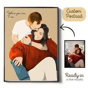 Personalized Gift | Bespoke Portraits from Photos | Modern Custom Wall Art | Personalized Gift | Perfect for Your Partner