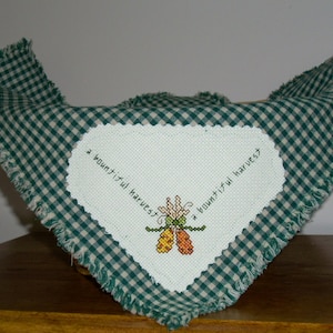 THANKSGIVING BREAD CLOTH/Basket Liner/Bread Cover/Counted Cross Stitch/Cotton Fabric/Dried Corn/Handmade/Hand Stitched/Fall Table Linen