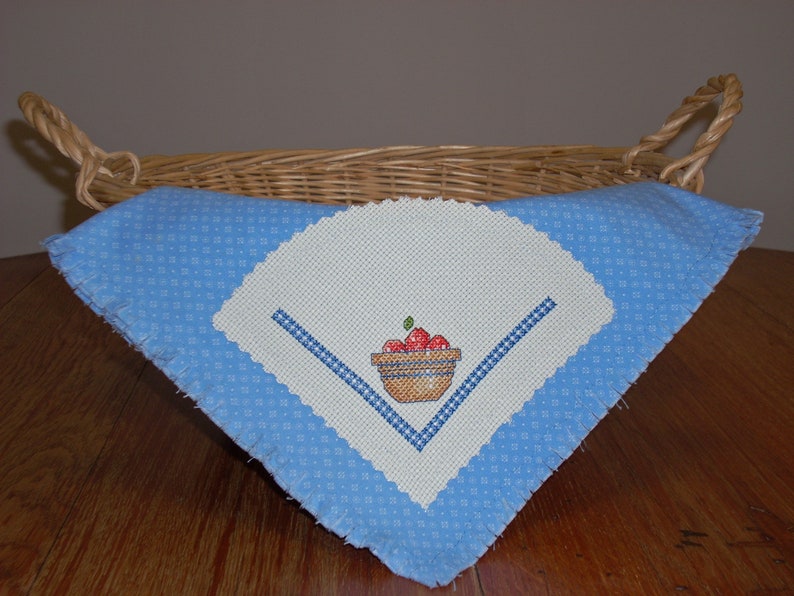 BREAD CLOTH/Basket Liner/Bread Cover/Counted Cross Stitch Etsy