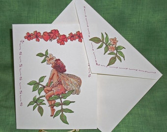 NOTE CARDS/Sweet Fairies/Fabric Applique/Handmade Note Cards/Set of 3 Cards/Personal Note Cards/Cards and Envelopes/5 x 7 Cards